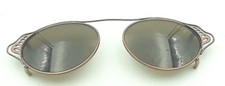 Vintage Deco Wing Matte Brown Metal Oval Clips Clip on Sunglasses Frames