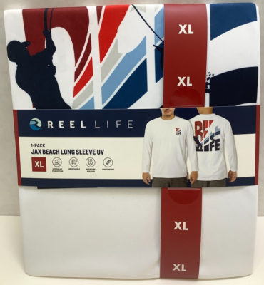 #ad Reel Life Men#x27;s Jax Beach Long Sleeve UV Protective T Shirt White XL $15.99