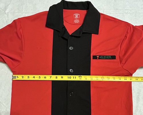 7 Eleven 7-11 Employee Work Uniform Apparel Red Black Polo Men's Size Small - Picture 5 of 5