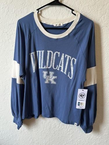 47 Brand Women’s Large Kentucky Wildcats UK Long Sleeve T-Shirt Raglan New NWT