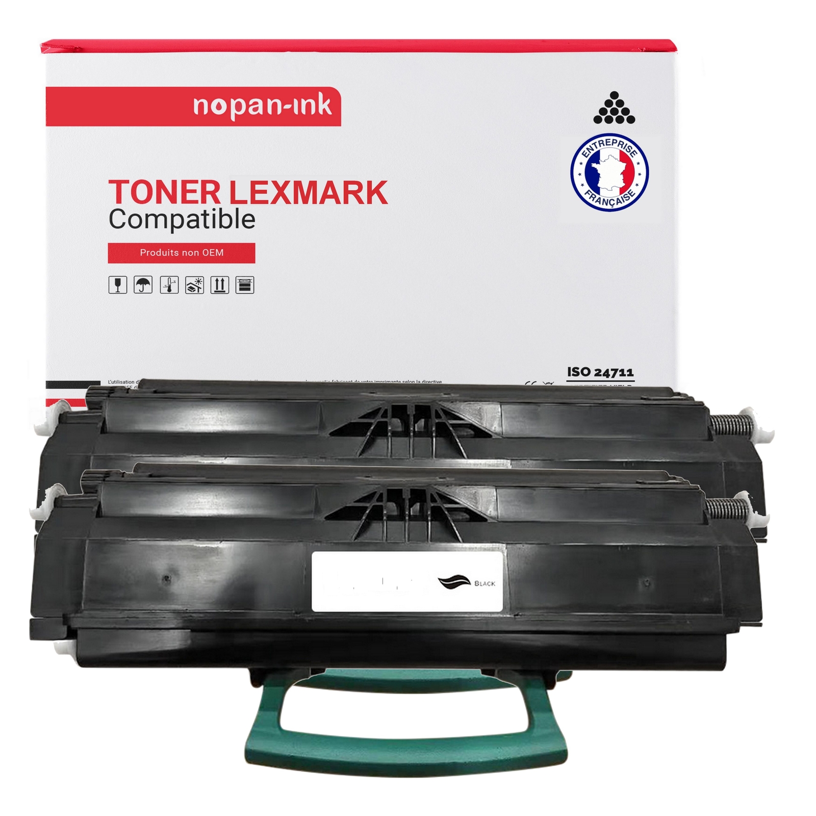 Toner noir X463H21G compatible lot de 2 pour éviter les pannes d'encre au bureau Nopan Ink