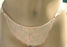 Victorias secret XL Rare Vintage Peach   Bikini Panty Baby Fine Lace