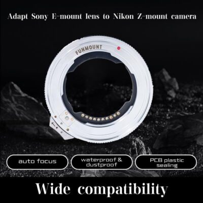Funmount ETZ PRO Auto Focus Lens Adapter Ring for Sony E to Nikon Z Camera ZFC