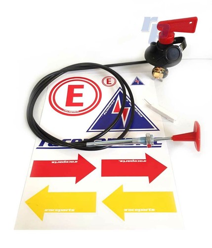 raceparts.cc® Trennschalter-Set, FIA-Hauptstromschalter,6-polig, +Zug +Symbole