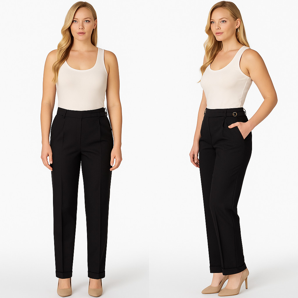 iBlues Pantalone Da Donna Nero Taglia 42 Medium Lana Vergine Dritto Max Mara image 2