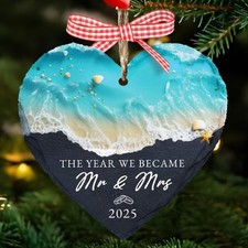 First Christmas Married Ornament 2025, Wedding Gifts for Couples, The Year We...