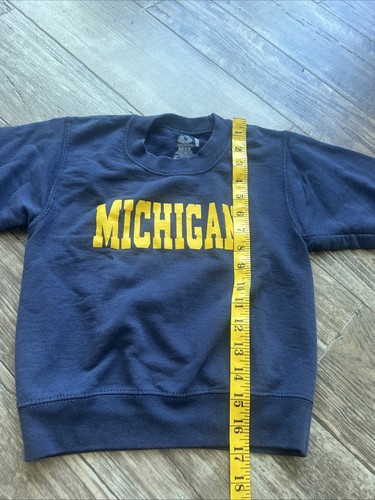 Vintage University Of Michigan Sweatshirt Kids Sz 6/8 Navy Blue Wolverines 90s - Picture 5 of 6