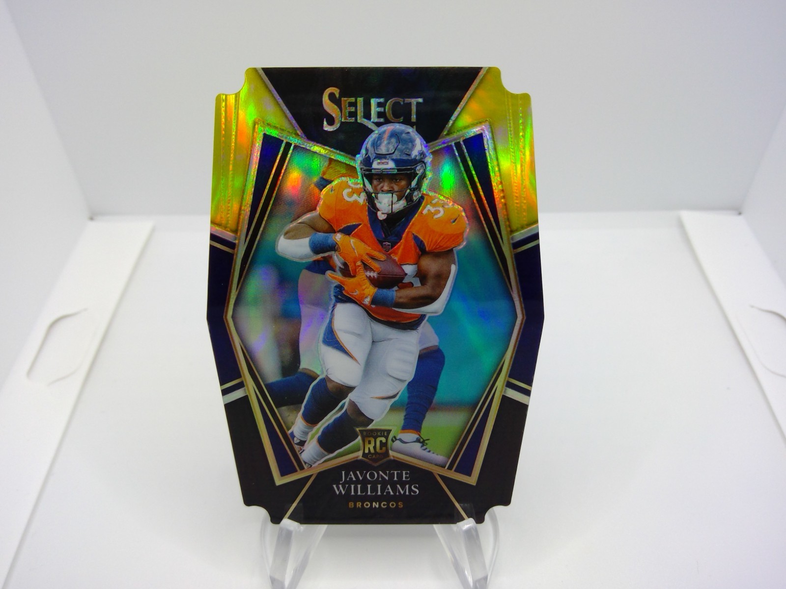 2021 Panini Select Javonte Williams Rookie Black & Gold Prizm Die Cut #157