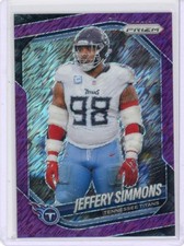 Jeffery Simmons Purple Shimmer /15: 2025 Prizm Football. Titans star DT! 🔥