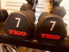 TKO Rubber Dumbbell 7kg Pair