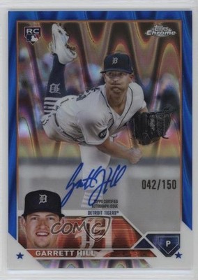 2023 Chrome Update Blue RayWave Refractor 42/150 Garrett Hill Rookie Auto RC nd3