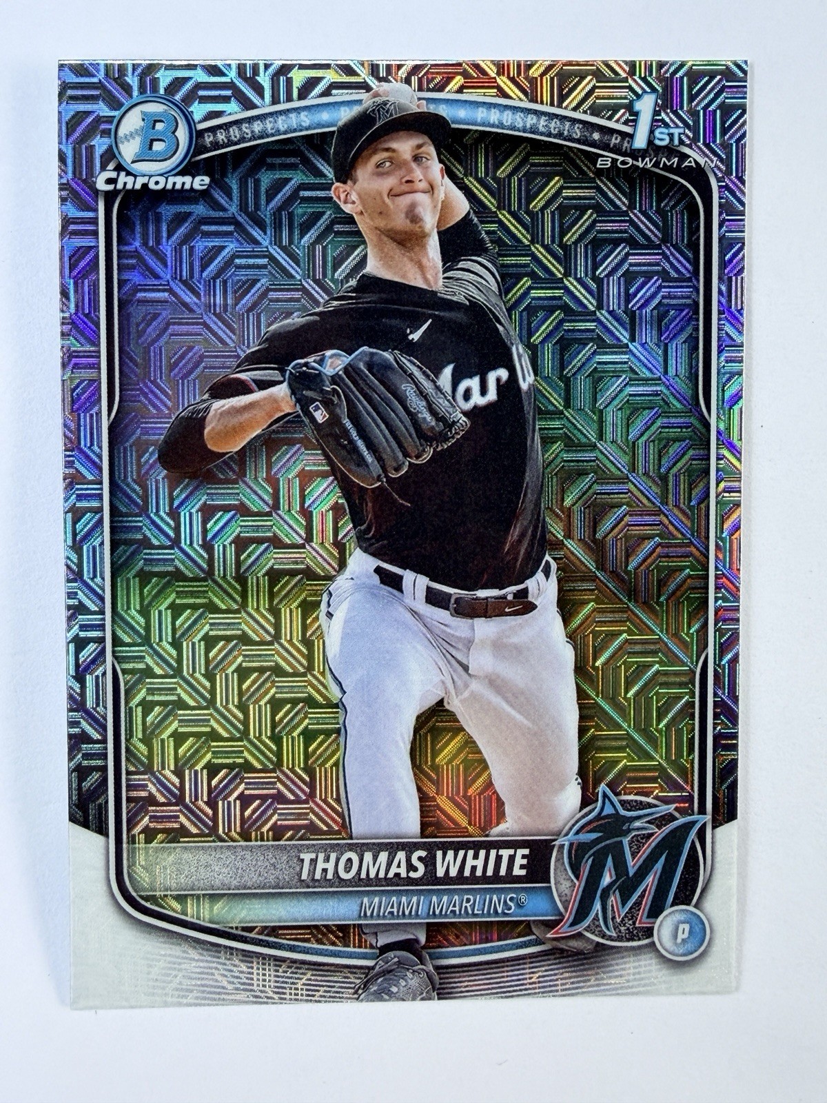 THOMAS WHITE 2025 1st BOWMAN CHROME PROSPECTS MEGA MOJO REFRACTOR #BCP-69 QTY