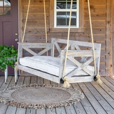Low Country Southern Wooden Porch Swing Heavy Duty Farmhouse