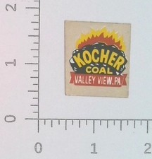Vintage Kocher Coal Valley View Pennsylvania Coal Mining Sticker Decal