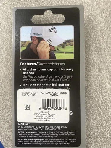 Callaway Golf Hat Clip and Ball Marker, Metal - Black/White - Thumbnail 3
