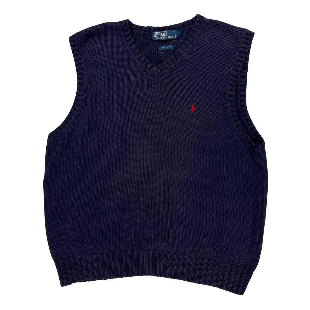 Polo By Ralph Lauren Sweater Vest - XL Navy Cotton