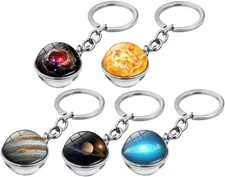 5 Pack Solar System Keychains Toyvian Planet Globe Space Party Favors Gift