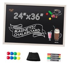 Magnetic Chalkboard Words Sign - 24" x 36" Large White 36"x24" Rustic White