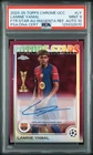 2024-25 TOPPS CHROME UCC MAGENTA REFRACTOR LAMINE YAMAL /75 PSA 9 DNA AUTO 10