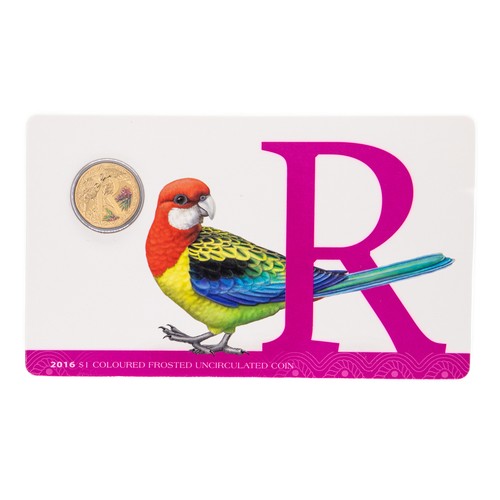 2016 RAM $1 Alphabet Series - R - Uncirculated Coloured Coin - Carded D7-1226