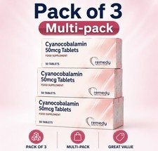 Vitamin B12 Tablets 50mcg - 50 Tablets Helps Tiredness & Fatigue Brands VARY X3