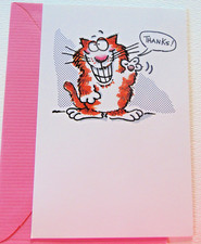 1 Funny cartoon Cat thank you card 