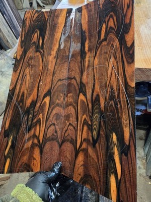 Marbled Mun Ebony guitar top wood or bass figured wood 4 luthier
