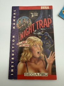 Night Trap ~ Sega CD (1992) both discs and manual ~ Tested & Works W/ Reg Card