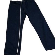Rustler Men's Dark Wash Blue Denim Jeans Straight Leg Regular Fit 5-Pocket