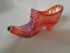 Vintage Fenton Glass Slipper/Shoe/Boot Red Carnival Glass