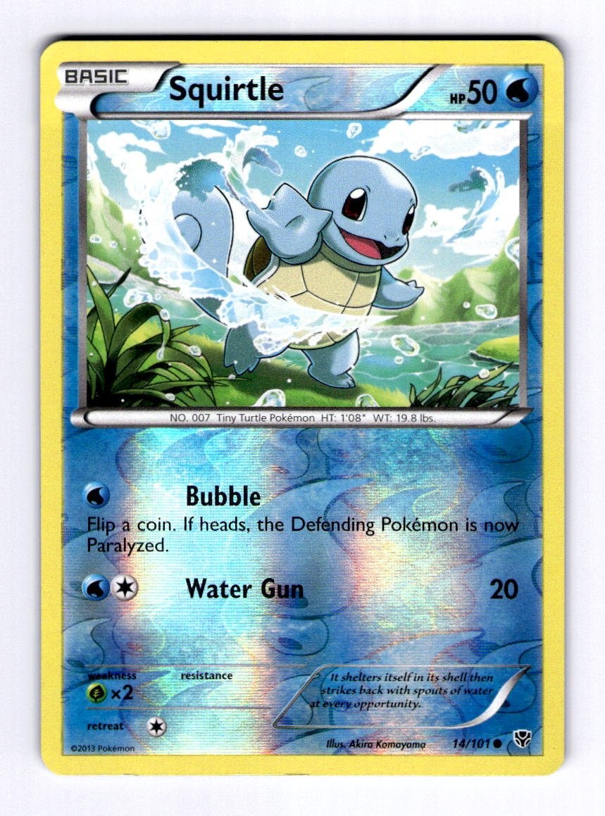 Squirtle Plasma Blast #14 (2013) Common Reverse Holo LP Pokemon
