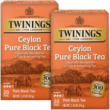 Twinings Ceylon Black Tea Pack of 20 Orange Pekoe Tea Bags for Fresh Flavor