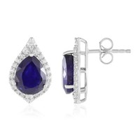 Cavill Blaue Madagaskar Saphir Ohrringe 6,43Ct Tropfen 925 Silber