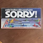 Vintage 1972 Sorry Board Game Parker Brothers Slide Pursuit Retro 70s - COMPLETE