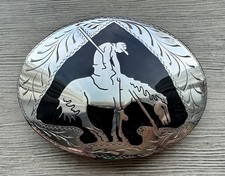 Vintage Award Design Belt Buckle /Native American Indian -Silversmith Collection