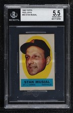 1963 Topps Peel-Offs Stan Musial (Blank Back) BGS 5.5 HOF 0q3