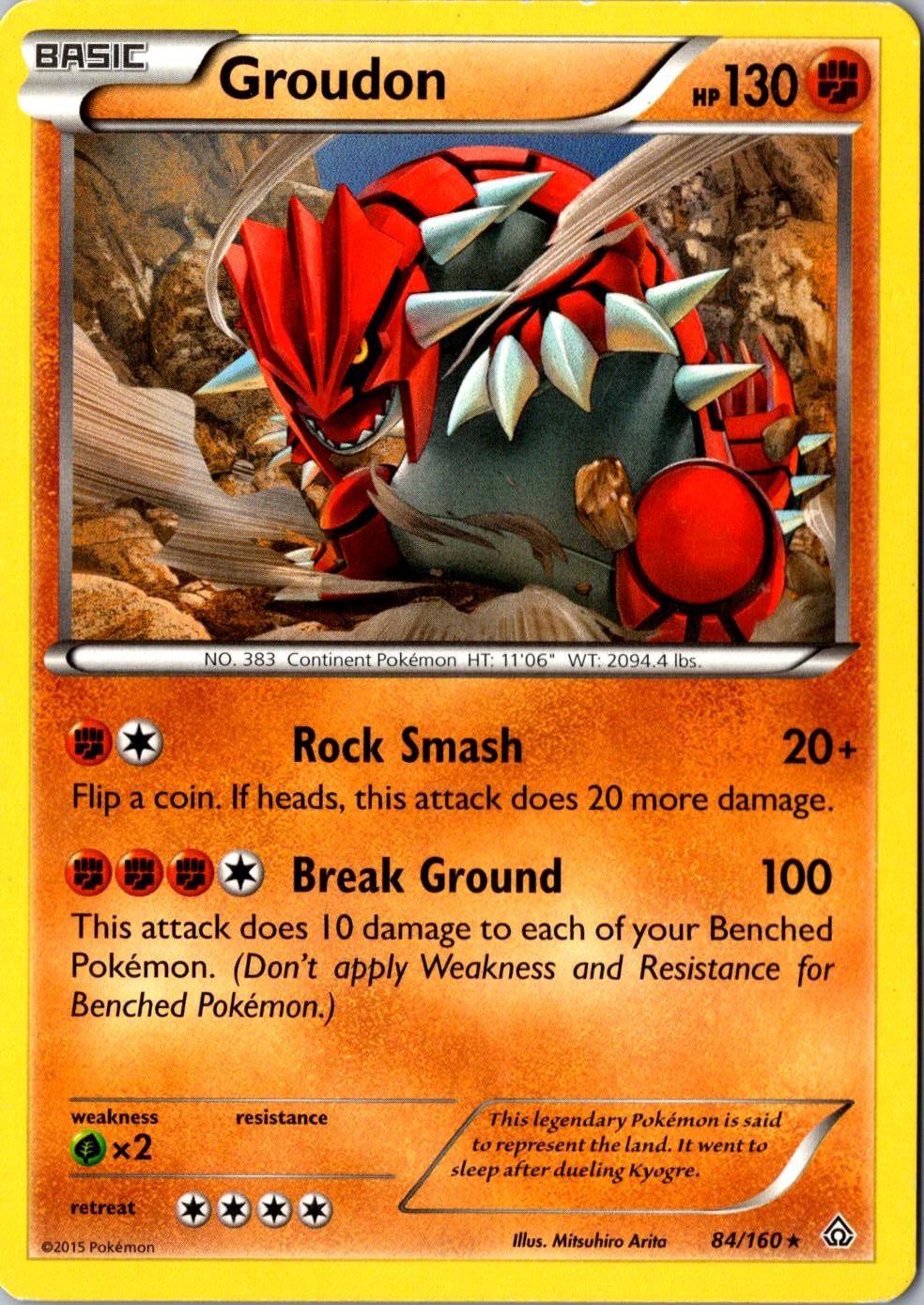 Groudon 84/160 Rare XY Primal Clash LP Pokemon Card