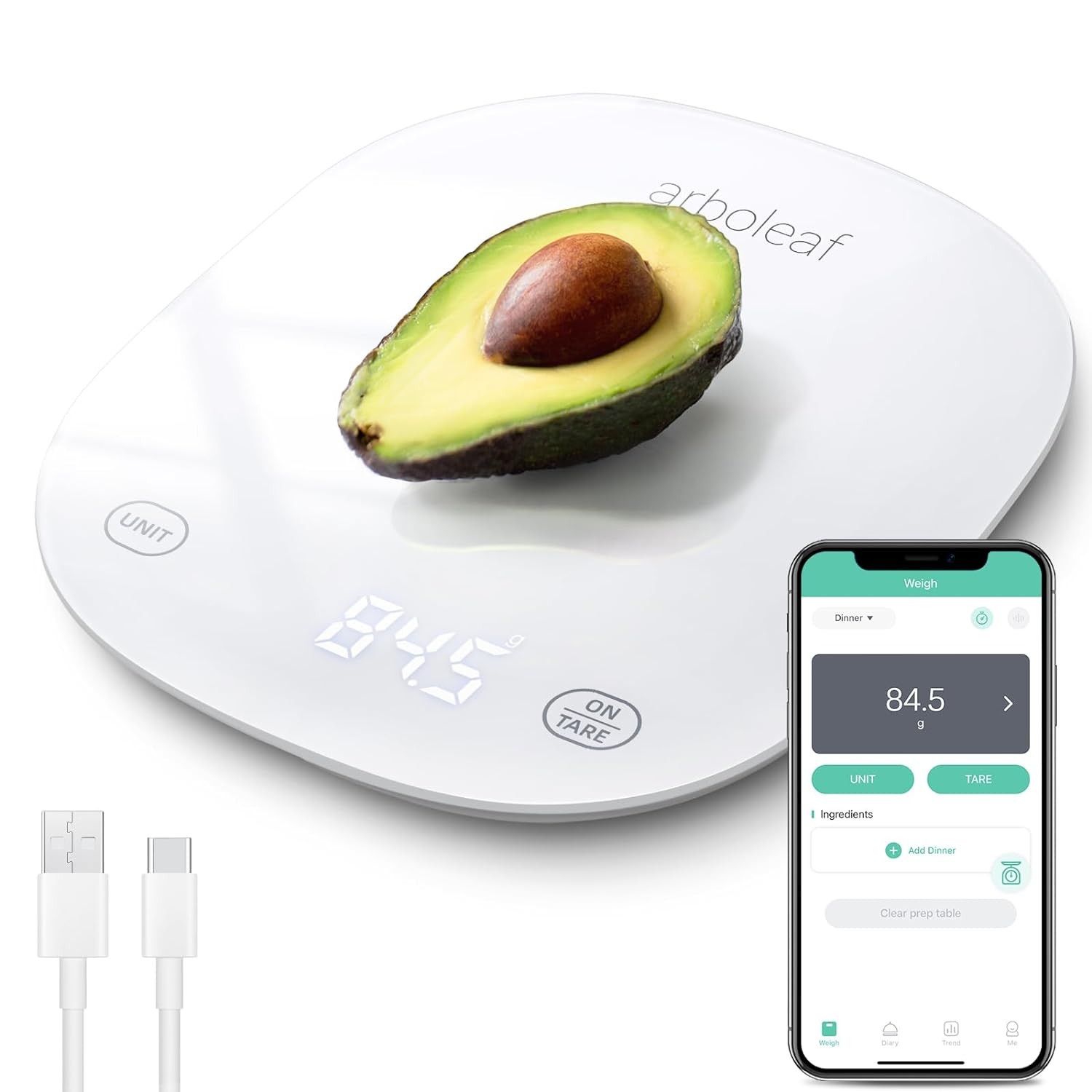 Bilancia Da Cucina Digitale Ultra Sottile con Calcolatrice Smart LCD
