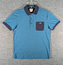 Lacoste Regular Fit Blue Polo Shirt Short Sleeve with Pocket Men  s Size 4