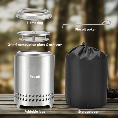 Tabletop Fire Pit HL-X7IN-SR Smokeless Portable Outdoor Steel Made in China