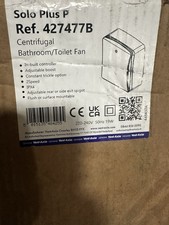 Vent Axia Solo Plus P Bathroom Extractor Fan with Pullcord.  Model 427477B