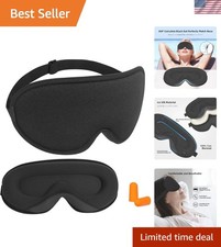 Luxurious Black 3D Sleeping Mask - Adjustable, Lightweight, and Breathable