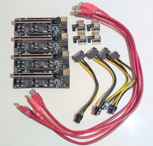 4X GPU Mining Risers With USB Cable PCIe To SATA PCE164P-N09 PCE2PCE-N09