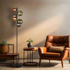 Lampe Sur Pied Lampe De Chambre 6 Flammes LED Boules En Verre Lampe D'Appoint