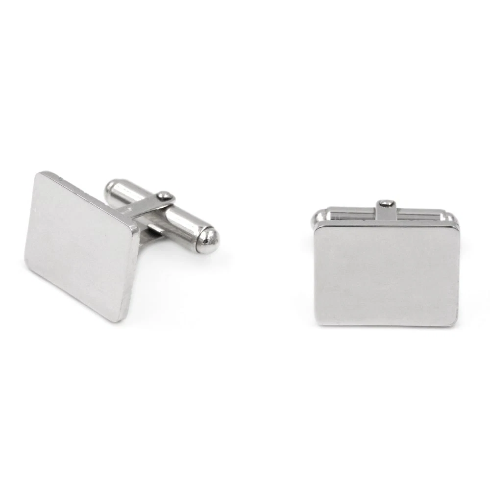 Gemelli Rettangolari Uomo In Argento 925 Con Diamante – Hoxton London, Confezione Regalo