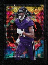 2024 Topps Finest Rare Oil Spill Geometric Refractor 4/10 Devontez Walker 1ef4