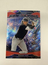 2025 Panini Prizm - Fireworks Spencer Jones, Spencer Jones #22 Red Prizm /199