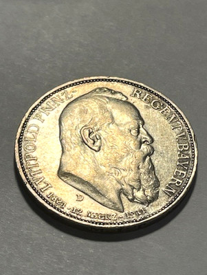 1911-D Germany/Bavaria Silver 3 Marks/AU #11629