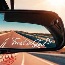 3PC Trust in God Car Mirror Decal 5x1 Inch Christian Faith Waterproof