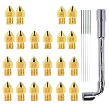 MK8 Nozzles 22 pcs 3D Printer Brass 0.2mm, 0.4mm,0.6mm, 0.8mm, 1.0mm...